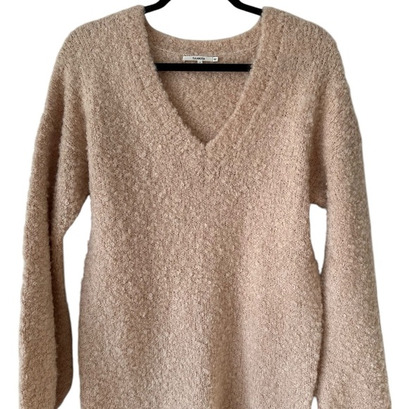 Revolve TULAROSA Wool Alpaca Blend Bubble Sleeve V Neck Sweater Dress - Picture 13 of 16